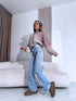 Knitted sweater "ROSETTE Y25008" - CAPPUCCINO